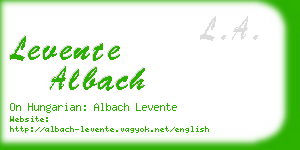 levente albach business card